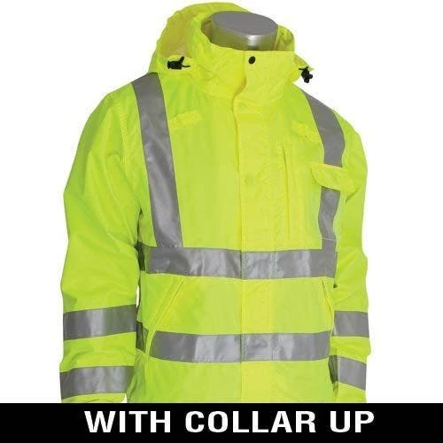 Breathable High-Visibility Rain Jacket, LG 2 Breathable High-Visibility Rain Jacket, LG - Image 2