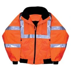 Majestic-Lined Orange Bomber Jacket Class III - Size XL