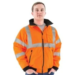 Majestic-Lined Orange Bomber Jacket Class III - Size XL -A.M. Leonard Tools Shop 751302 2 5
