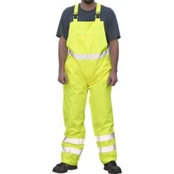 Majestic Hi-Vis High-Visibility Class III Rainwear Bib Pants - Size Extra Large