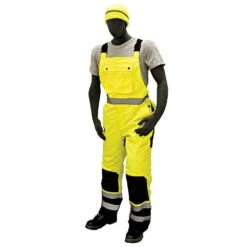 Hi-Viz Waterproof Bibs, Black Knees And Cuff X-Large