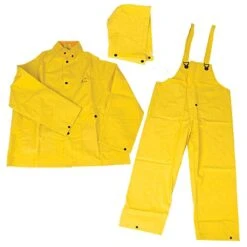 Sitex 3-Piece PVC On Polyester Rainsuit, Yellow, Size Large By ONGUARD 5 Sitex 3-Piece PVC On Polyester Rainsuit, Yellow, Size Large By ONGUARD -A.M. Leonard Tools Shop 76598 2 1
