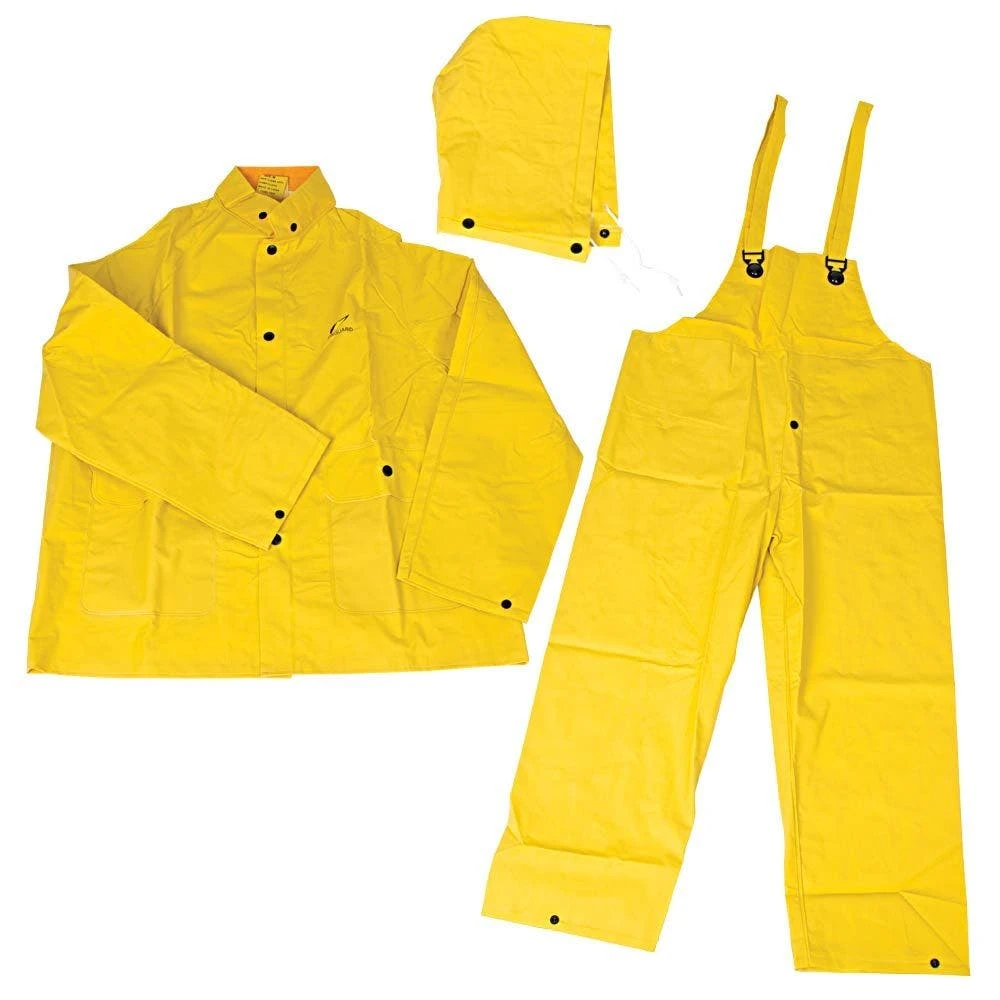 Sitex 3-Piece PVC On Polyester Rainsuit, Yellow, Size Large By ONGUARD 3 Sitex 3-Piece PVC On Polyester Rainsuit, Yellow, Size Large By ONGUARD - Image 3