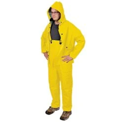 Sitex 3-Piece PVC On Polyester Rainsuit, Yellow, Size Large By ONGUARD