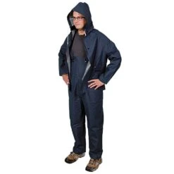 Sitex 3-Piece PVC On Polyester Rainsuit, Blue, Size Large By ONGUARD