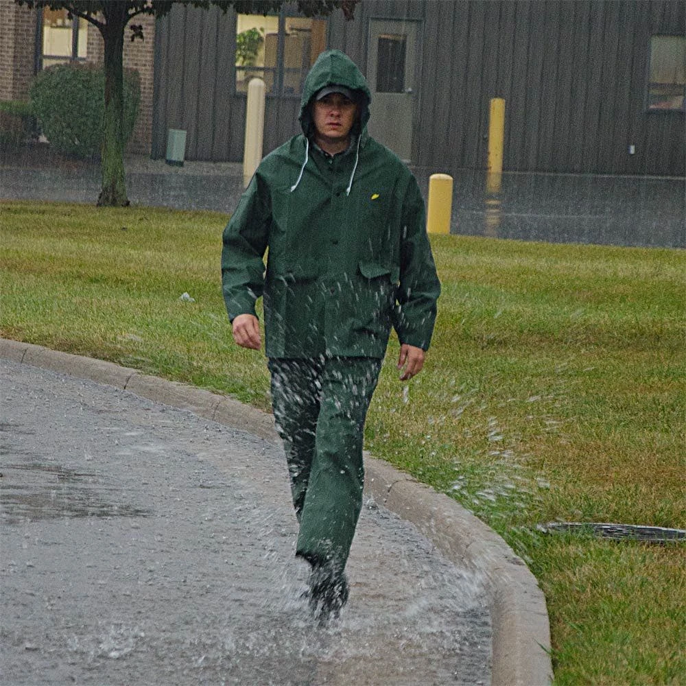 Sitex 3-Piece PVC On Polyester Rainsuit, Green, Size Medium By ONGUARD 3 Sitex 3-Piece PVC On Polyester Rainsuit, Green, Size Medium By ONGUARD - Image 3