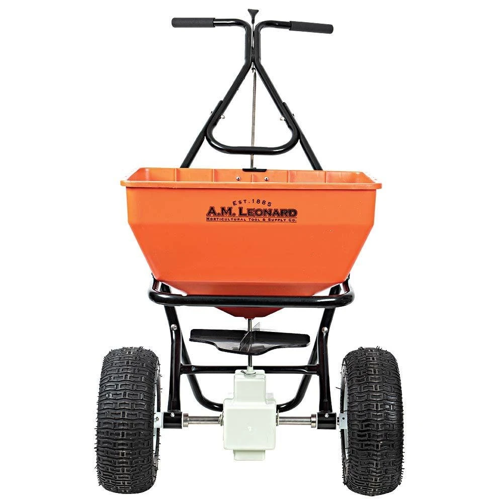 Broadcast Spreader, 70lb Capacity, Black Powder-Coated Frame By A.M. Leonard 2 Broadcast Spreader, 70lb Capacity, Black Powder-Coated Frame By A.M. Leonard - Image 2