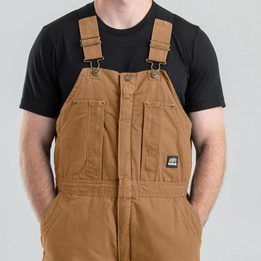 Original Washed Insulated Bib Overalls, Brown, Size Medium-Tall By Berne 2 Original Washed Insulated Bib Overalls, Brown, Size Medium-Tall By Berne - Image 2