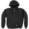 Original Washed Hooded Jackets, Black, Size Large By Berne