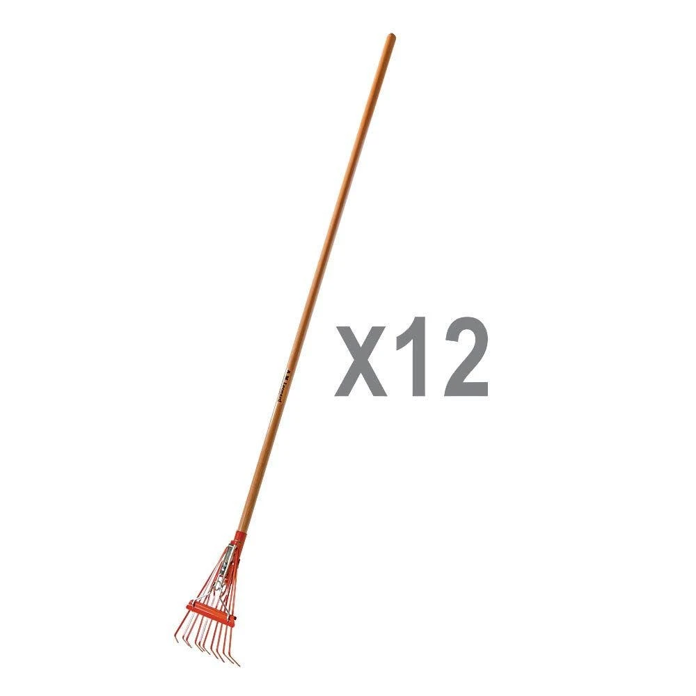 Bulk Pack Of 12 Rakes - Narrow Shrub Rakes By A.M. Leonard, 8in Rake X 54in Handle 1 Bulk Pack Of 12 Rakes - Narrow Shrub Rakes By A.M. Leonard, 8in Rake X 54in Handle