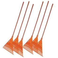 Bulk Pack Of 6Rakes - 24-Inch Poly Lawn Rakes With TuffFlex Composite Handle By A.M. Leonard