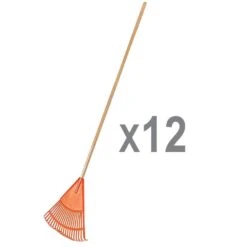 Bulk Pack Of 12Rakes - Lawn Rakes With 18in Poly Head And 54in Handle By A.M. Leonard