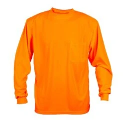 Birdseye Mesh Long Sleeve Tee, Non-Rated, Orange, Size 2X Large By Cordova
