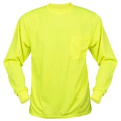 Birdseye Mesh Long Sleeve Tee, Non-Rated, Lime, Size Medium By Cordova