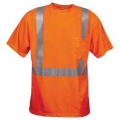 Class II Birdseye Mesh Short Sleeve Tee, ANSI Type II, Orange, Size Large By Cordova