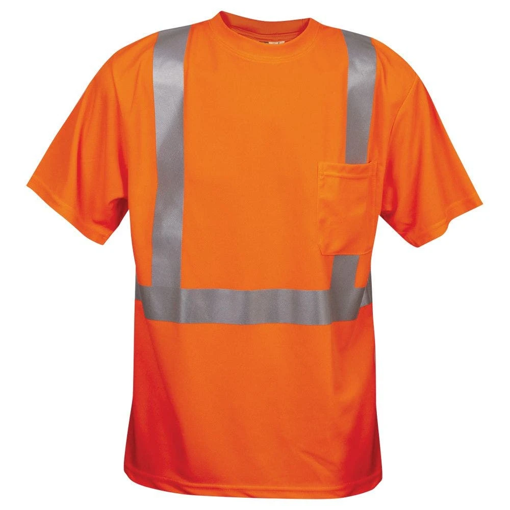 Class II Birdseye Mesh Short Sleeve Tee, ANSI Type II, Orange, Size Large By Cordova 1 Class II Birdseye Mesh Short Sleeve Tee, ANSI Type II, Orange, Size Large By Cordova