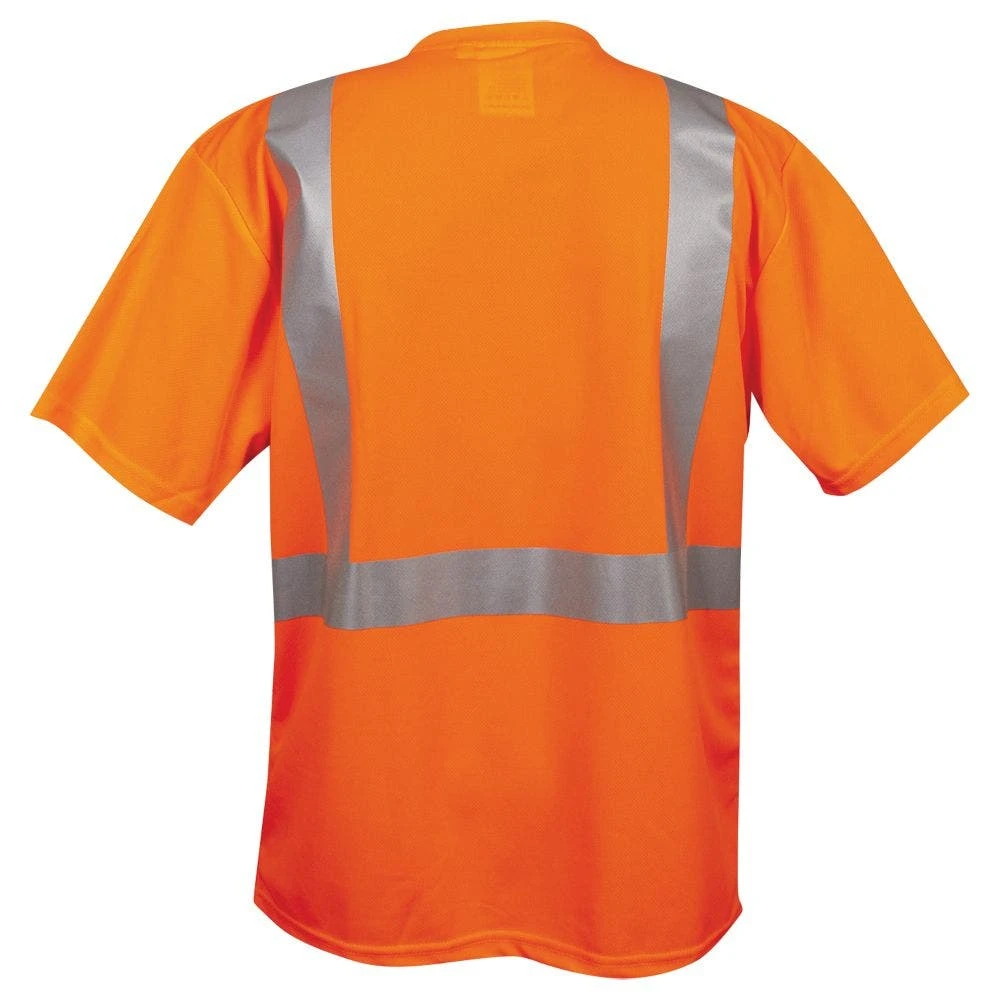 Class II Birdseye Mesh Short Sleeve Tee, ANSI Type II, Orange, Size Large By Cordova 2 Class II Birdseye Mesh Short Sleeve Tee, ANSI Type II, Orange, Size Large By Cordova - Image 2