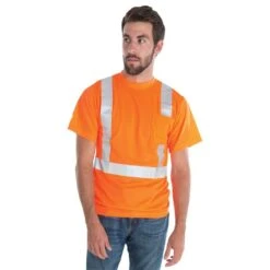 Class II Birdseye Mesh Short Sleeve Tee, ANSI Type II, Orange, Size Large By Cordova 5 Class II Birdseye Mesh Short Sleeve Tee, ANSI Type II, Orange, Size Large By Cordova -A.M. Leonard Tools Shop v410l am 2