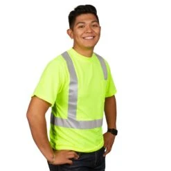 Class II Birdseye Mesh Short Sleeve Tee, ANSI Type II, Lime, Size Medium By Cordova 10 Class II Birdseye Mesh Short Sleeve Tee, ANSI Type II, Lime, Size Medium By Cordova -A.M. Leonard Tools Shop v411m am 4