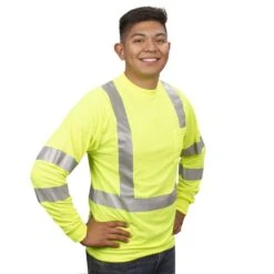 Class III Birdseye Mesh Long Sleeve Tee, ANSI Type II, Lime, Size 2X Large By Cordova -A.M. Leonard Tools Shop v5112xl am 4