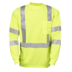 Class III Birdseye Mesh Long Sleeve Tee, ANSI Type II, Lime, Size Medium By Cordova